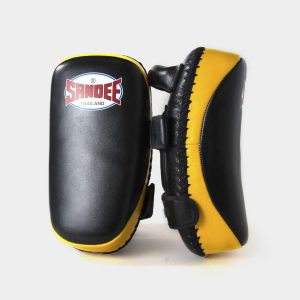 Sandee Black & Yellow Curved Thai Kick Pads